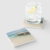 Belize, Caraïbisch Zee, Goff Caye. Een klein eilan Stenen Onderzetter (Zijkant)