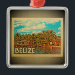 Belize Caribbean Ornament Vintage Travel<br><div class="desc">Een coole  Belize-ornament met palmbomen,  oceaan en blauwe hemel op dit Carribooneiland. Bedankt naar S. Beddo's foto als basis: https://www.flickr.com/photos/sambeddoes/13040953013</div>