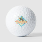 Belize Caribbean Retro Turtle  Souvenir Golfballen (Voorkant)