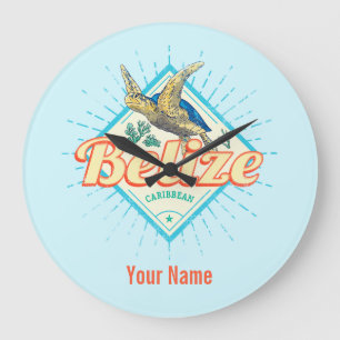 Belize Caribbean Retro Turtle Souvenir Grote Klok
