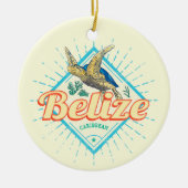 Belize Caribbean Retro Turtle Souvenir Keramisch Ornament (Voorkant)