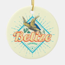Belize Caribbean Retro Turtle  Souvenir Keramisch Ornament