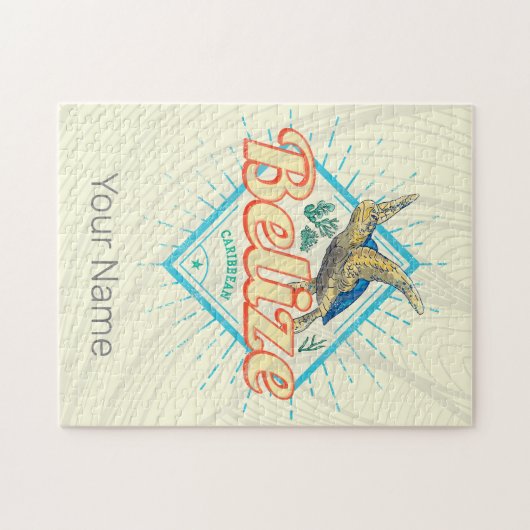 Belize Caribbean Retro Turtle  Souvenir Legpuzzel (Horizontaal)