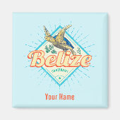 Belize Caribbean Retro Turtle Souvenir Magneet (Voorkant)
