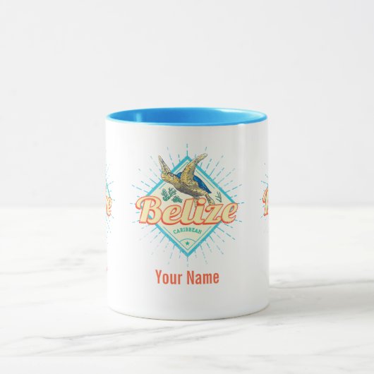 Belize Caribbean Retro Turtle  Souvenir Mok (Midden)