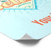 Belize Caribbean Retro Turtle  Souvenir Poster (Hoek)