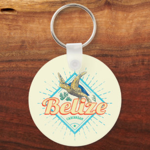 Belize Caribbean Retro Turtle Souvenir Sleutelhanger