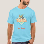 Belize Caribbean Retro Turtle  Souvenir T-shirt (Voorkant)