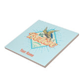 Belize Caribbean Retro Turtle  Souvenir Tegeltje (Zijkant)