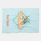 Belize Caribbean Retro Turtle  Souvenir Theedoek (Horizontaal)