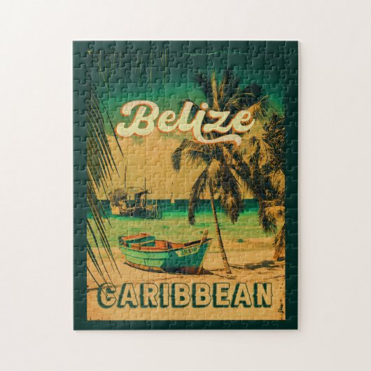 Belize Caribisch  palmbomen souvenir Legpuzzel (Verticaal)