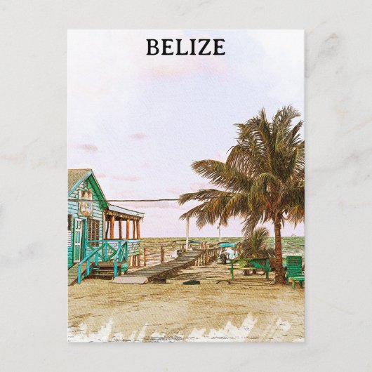 Belize Caribisch strandlandschap Briefkaart (Voorkant)