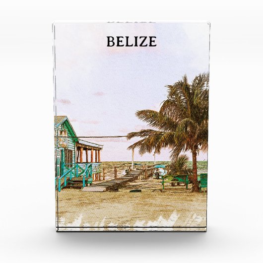 Belize Caribisch strandlandschap Fotoblokken (Voorkant)