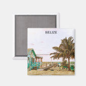 Belize Caribisch strandlandschap Magneet (Voorkant / Achterkant)