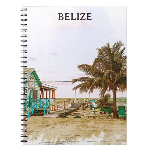 Belize Caribisch strandlandschap Notitieboek (Voorkant)