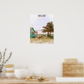 Belize Caribisch strandlandschap Poster (Keuken)