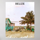 Belize Caribisch strandlandschap Poster (Voorkant)