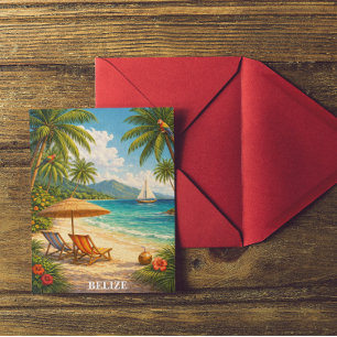 Belize Caribische Tropische Vintage Reis Briefkaart