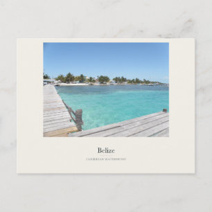 Belize Caribische Waterfront en Houten Steiger Briefkaart