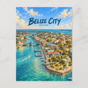 Belize City Schilderachtige Reis Kunst Briefkaart