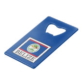 Belize Creditkaart Flessenopener (Voorkant Gekanteld)