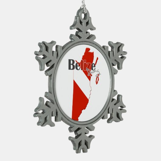 Belize Diving Tin Sneeuwvlok Ornament (Links)
