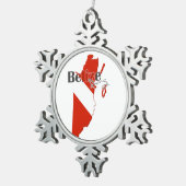 Belize Diving Tin Sneeuwvlok Ornament (Rechts)