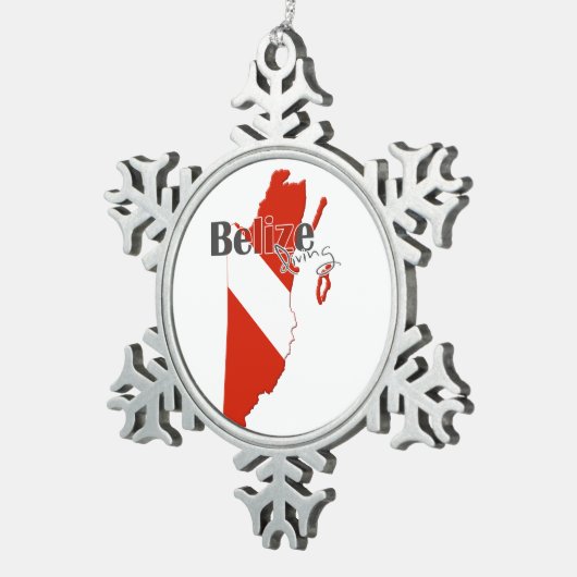 Belize Diving Tin Sneeuwvlok Ornament (Rechts)