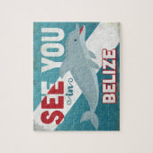 Belize Dolphin - Retro Vintage Travel Legpuzzel (Verticaal)