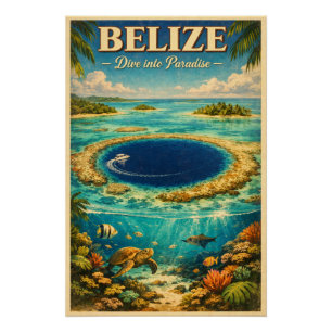 BELIZE – Duik het Paradijs in Perfect Poster