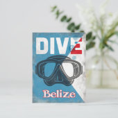 Belize  duikmasker briefkaart (Staand voorkant)