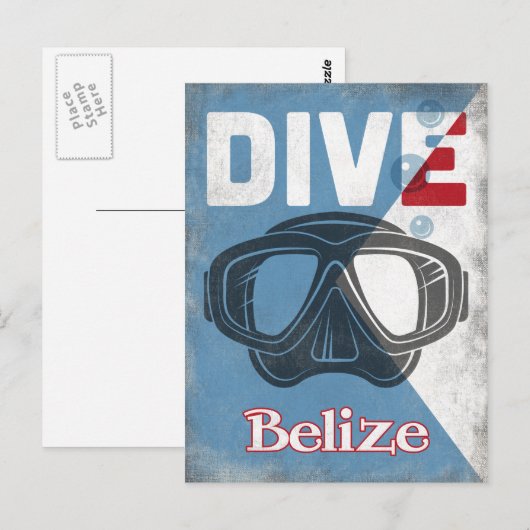 Belize  duikmasker briefkaart (Voorkant / Achterkant)