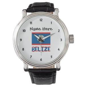 Belize en Belizeaanse vlag met Jouw naam Horloge