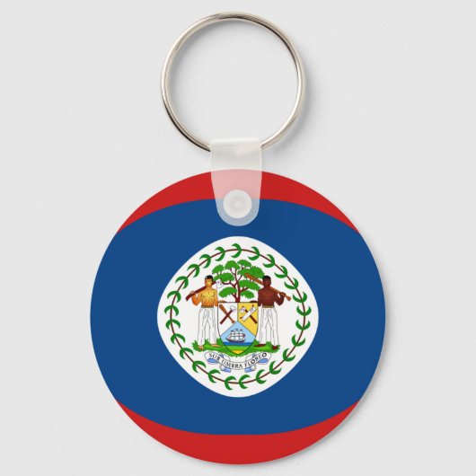 Belize Fisheye Flag Sleutelhanger (Voorkant)