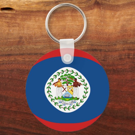 Belize Fisheye Flag Sleutelhanger (Voorkant)