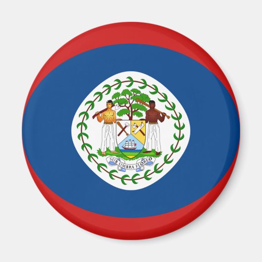 Belize Fisheye Vlag Magneet (Voorkant)
