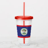 Belize Flag Acryl Drinkbeker (Voorkant)