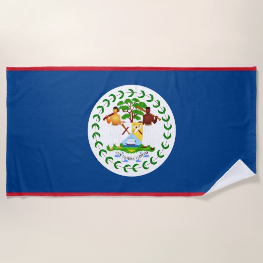 Belize flag Beach Towel Strandlaken (Voorkant)