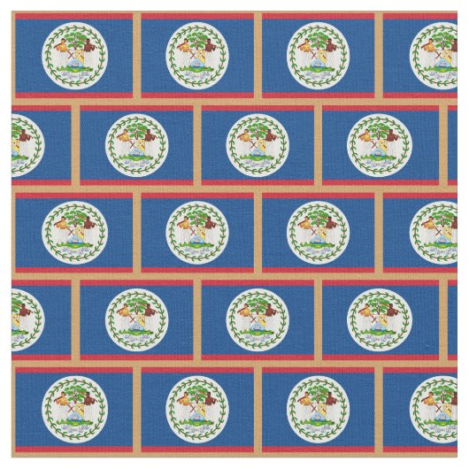 Belize Flag & Belize mode Fabric/Sport Stof (Close Up)