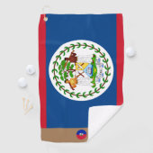 Belize flag & Belize monogrammed Golf Towel Golfhanddoek (Insitu)