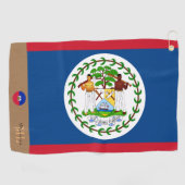 Belize flag & Belize monogrammed Golf Towel Golfhanddoek (Horizontaal)