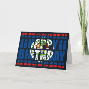 Belize Flag Birthday Card Kaart