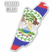Belize Flag Charming Patriotic Sticker (Voorkant)