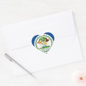 Belize Flag Hart Sticker (Envelop)
