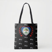 Belize Flag & Heart Belize mode vlag/sport Tote Bag (Voorkant)