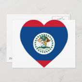Belize Flag Heart Briefkaart (Voorkant / Achterkant)
