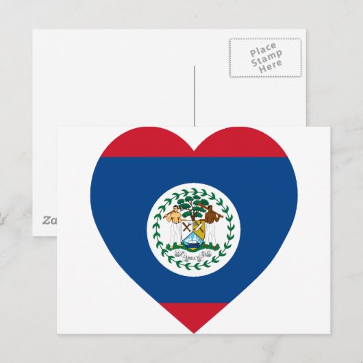 Belize Flag Heart Briefkaart (Voorkant / Achterkant)