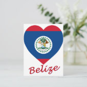 Belize Flag Heart Briefkaart (Staand voorkant)