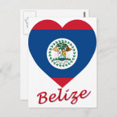 Belize Flag Heart Briefkaart (Voorkant / Achterkant)