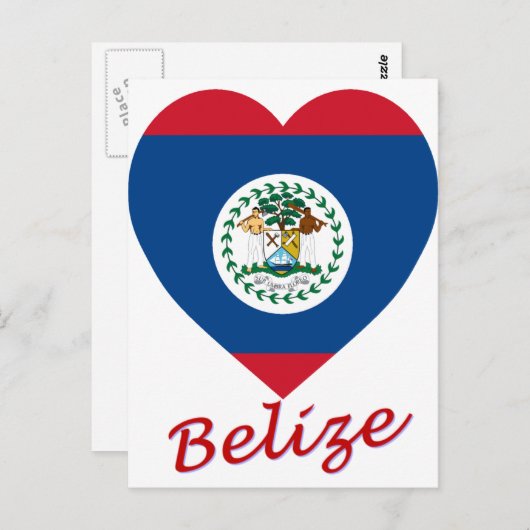Belize Flag Heart Briefkaart (Voorkant / Achterkant)